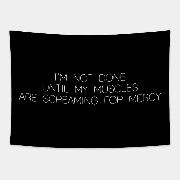 Mercy for Muscles Tapestry by GramophoneCafe