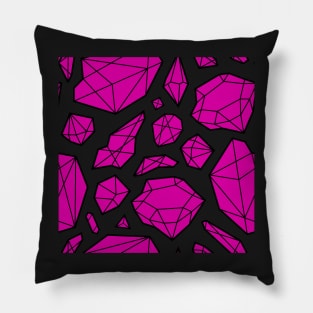 Rough Diamond Fashion Print Pink Black Pillow