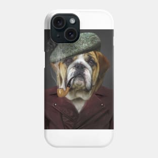 Senior Pug Smoking Pipe Funny Portrait Phone Case