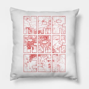 Marrakesh, Morocco City Map Typography - Oriental Pillow