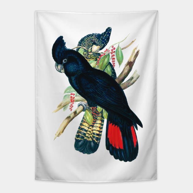 Black Cockatoo Tapestry by pickledpossums