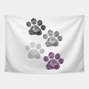 Subtle Floral Paw Prints Flag Tapestry