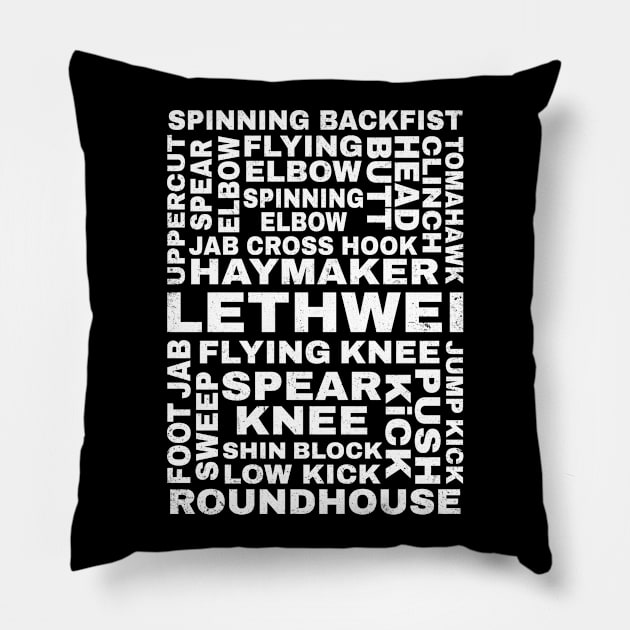 Lethwei Burmese boxing guide Pillow by NicGrayTees