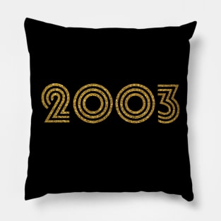 2003 Birth Year Glitter Effect Pillow