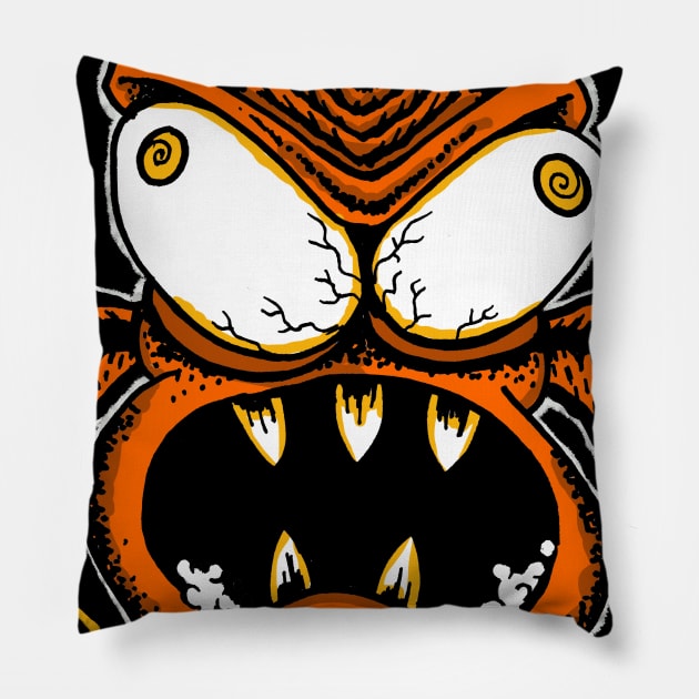 Small Time Demon Pillow by PungentBasementArt