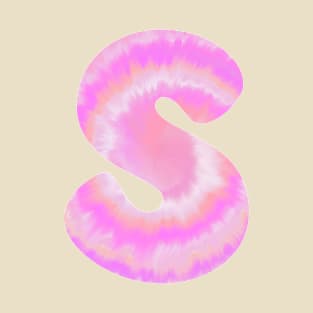 Letter S -Initial Tie-Dye Bubble Letter T-Shirt