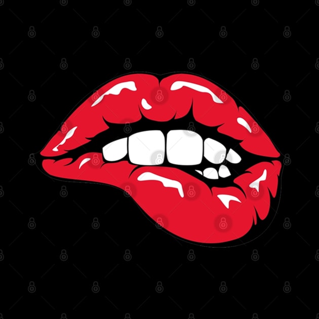 Red Lips Pop Art by BadDesignCo