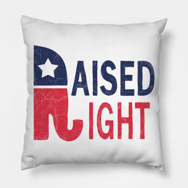 Republican Elephant - Raised Right Pillow by valentinahramov