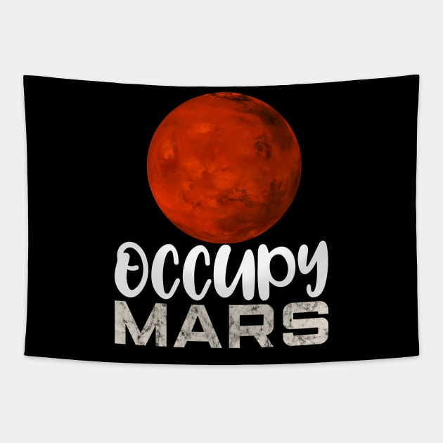 Occupy Mars Space Science Lovers Gift Tapestry by BadDesignCo