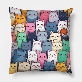 Furry Cuteness: 101 Kawaii Cats in Pastel Paradise Pillow