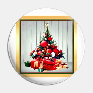 Festive Christmas Tree with Gifts Pin