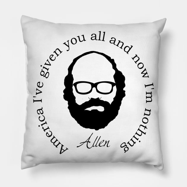 Allen Ginsberg Pillow by PoetandChef