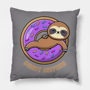 Donut Disturb Sloth Pillow