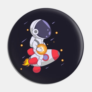 Astronaut bring Bitcoin to the moon Pin