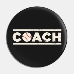 Retro Baseball Coach Pin