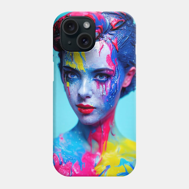 Hepburn in Paint Phone Case by Celestial Rex