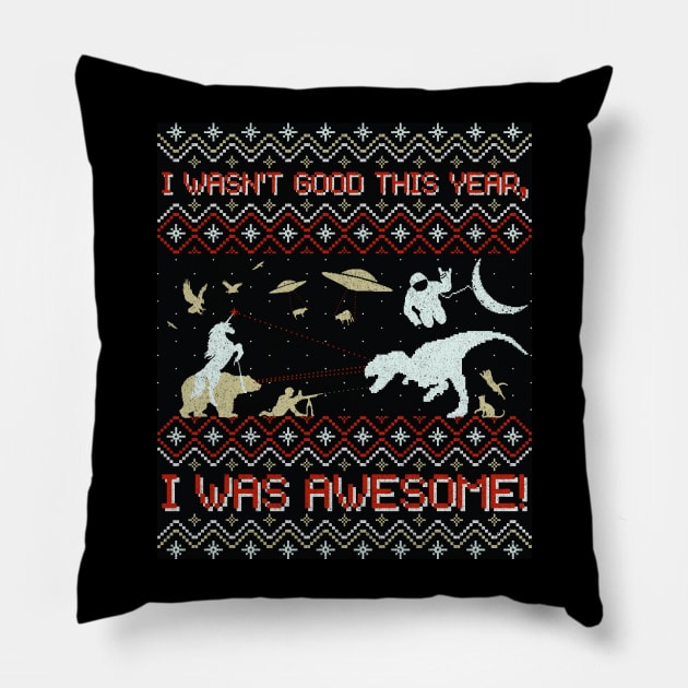 EPIC XMAS SWEATER!!! (v2) Pillow by BeanePod