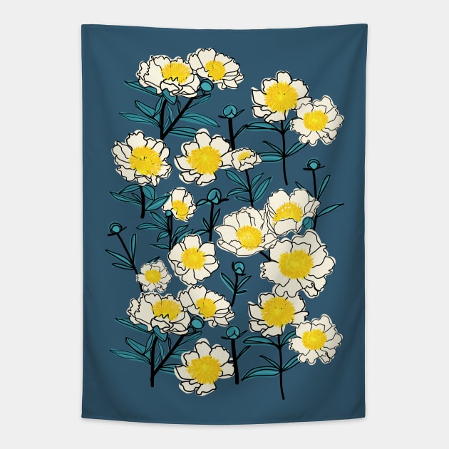 Paeonia Claire de Lune Peony Tapestry by CindyS