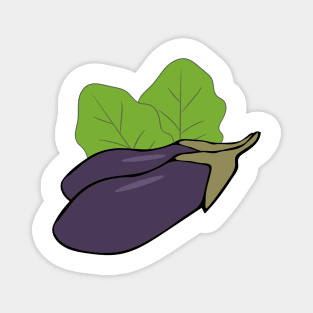 Two eggplants. Magnet