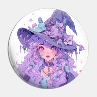 Pastel Goth Kawaii Witch Pin