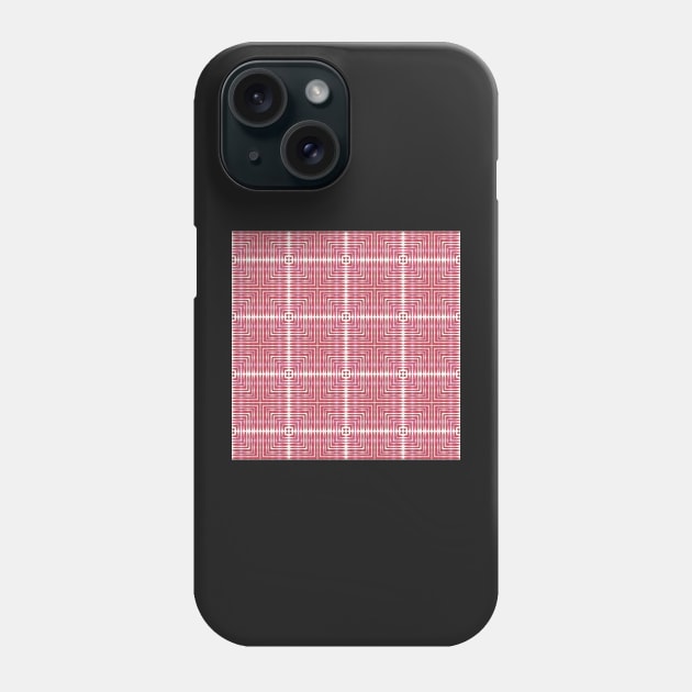 Magenta Pink Watercolor Concentric Square Grid Pattern Phone Case by gloobella