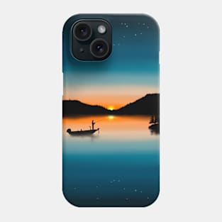 Fishing at sunset Phone Case