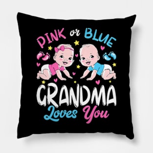 Pink Or Blue Grandma Loves You Baby Gender Reveal Keeper Pillow