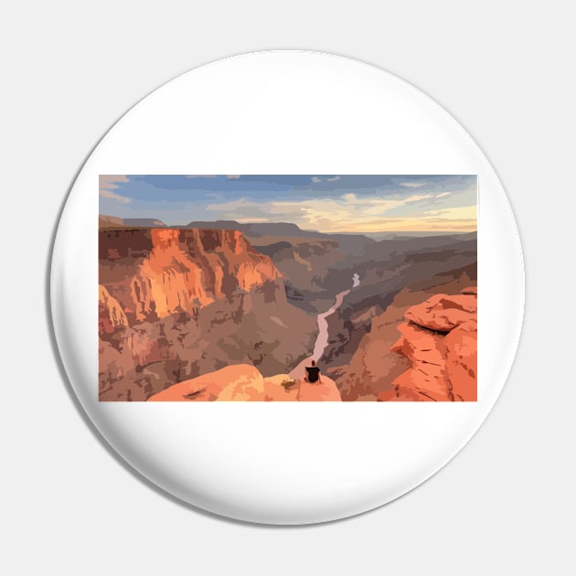 Grand Canyon Scene Painting Pin by gktb