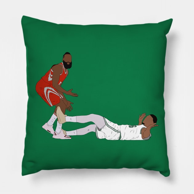 Marcus Smart Draws The Charge Pillow by rattraptees