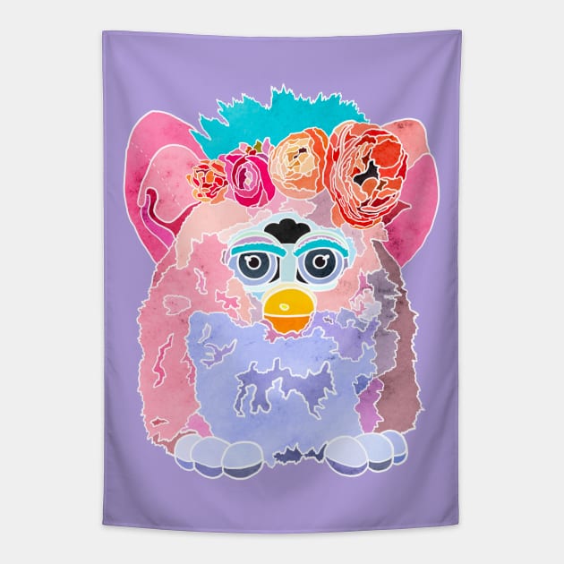 Flower Crown Furbie Tapestry by Roguish Design