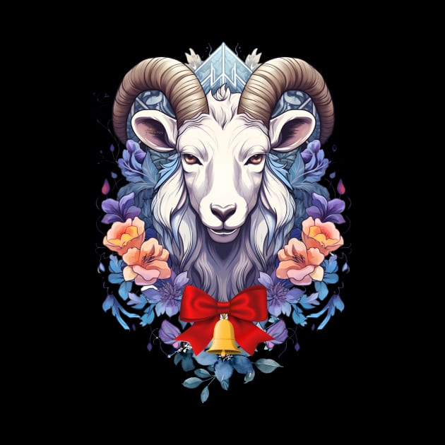 Goat in Flowers by Funtomass