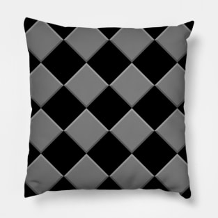 Big Gray Block Checkerboard Pattern Pillow