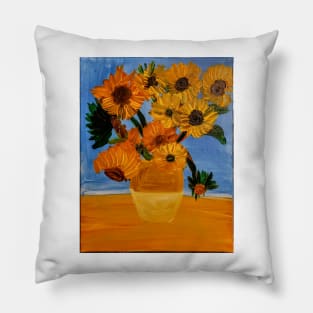 sunflowers in the style of van gogh Pillow