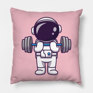 Cute Astronaut Lifting Dumbbell Pillow