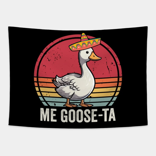 Me Goose Ta Funny Mexican Goose Tapestry by Visual Vibes