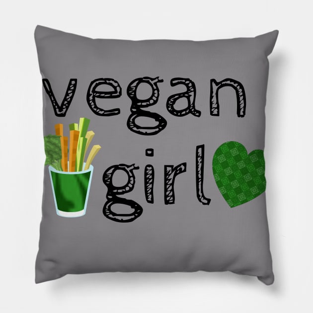 Vegan girl Pillow by Babaloo