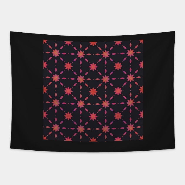 Multicolored Floral Stars Tapestry by StephersMc