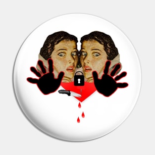 terror with knives, blood and scared girls Pin