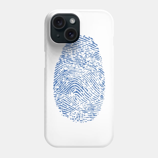 Blue Thumbprint Phone Case by FigAlert