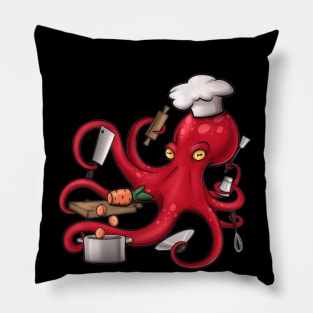 Red Octopus Chef Pillow