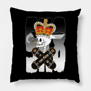 van King - King Royal Skull Metal SK8 - The Streets Are My Kingdom Pillow