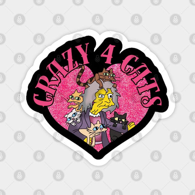 Crazy 4 cats Magnet by Morgannnxprints