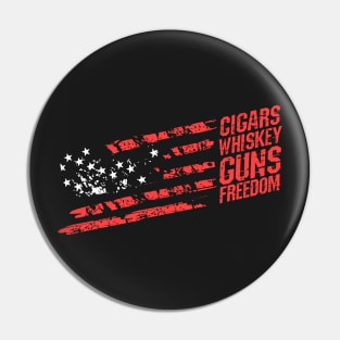 Cigars Whiskey Guns & Freedom America Gift Pin