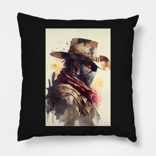 Cowboy Wearing a Ninja Mask Pillow