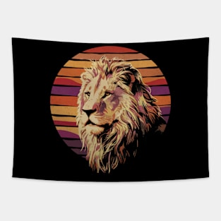 Retro African lion vintage sunset Tapestry