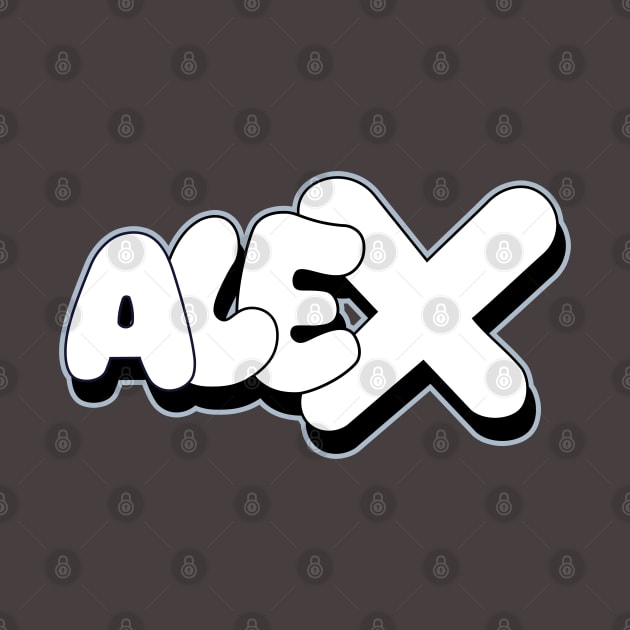 ALEX name graffiti bubble pure Style by Love Wild Letters