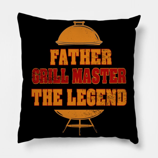 Men Father Grillmaster Legend Gift Pillow by chilla09