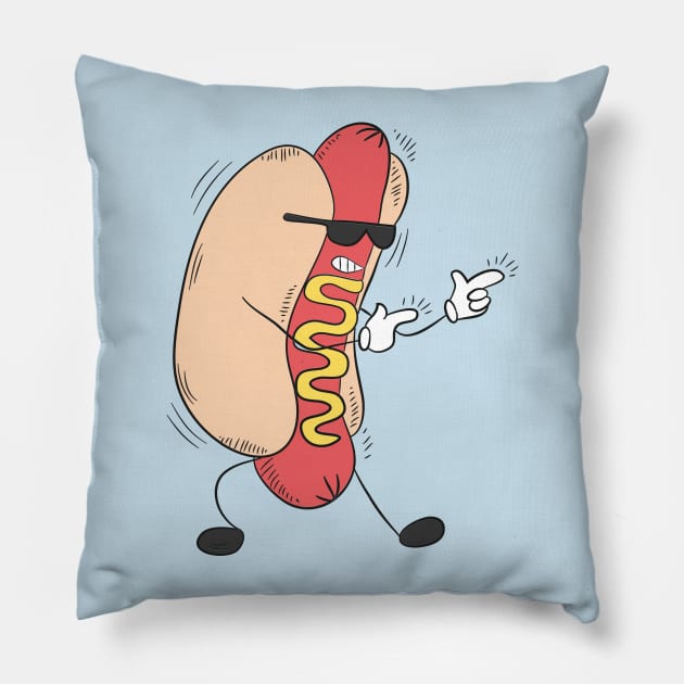 Cool hot dog Pillow by UniqueDesignsCo