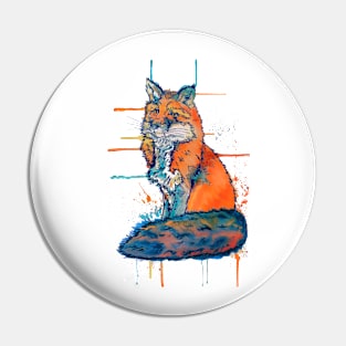 Watercolor Fox design best suited for white & off-white clothing Pin