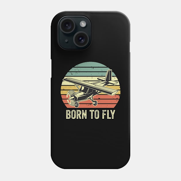 Born To Fly Pilot Funny Aviation Lover Airplane Enthusiast Phone Case by Visual Vibes